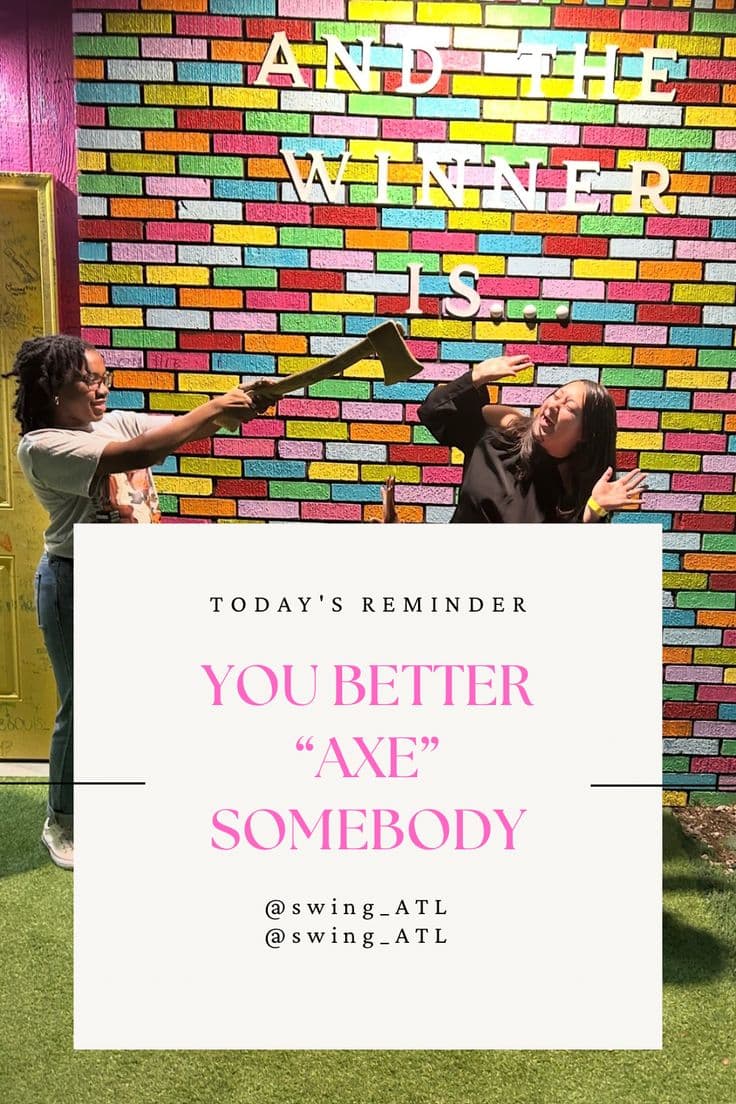 You Better AXE Somebody — friends at the rainbow brick photo wall